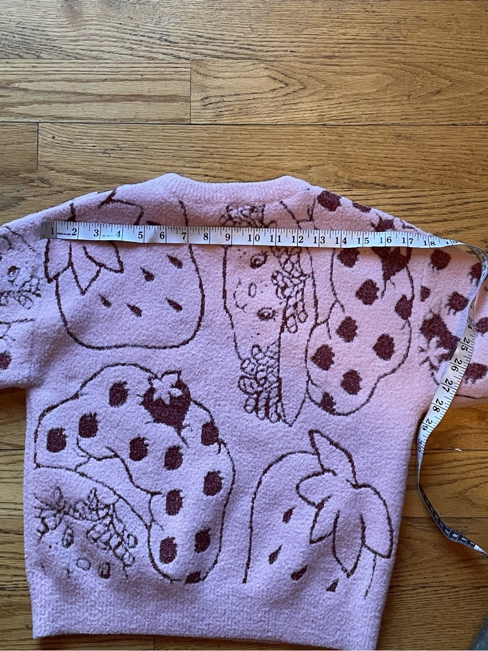 STRAWBERRY SHORTCAKE Women's Girls Pink Shaggy Metallic Knit Sweater XL 14/16 - Picture 10 of 12